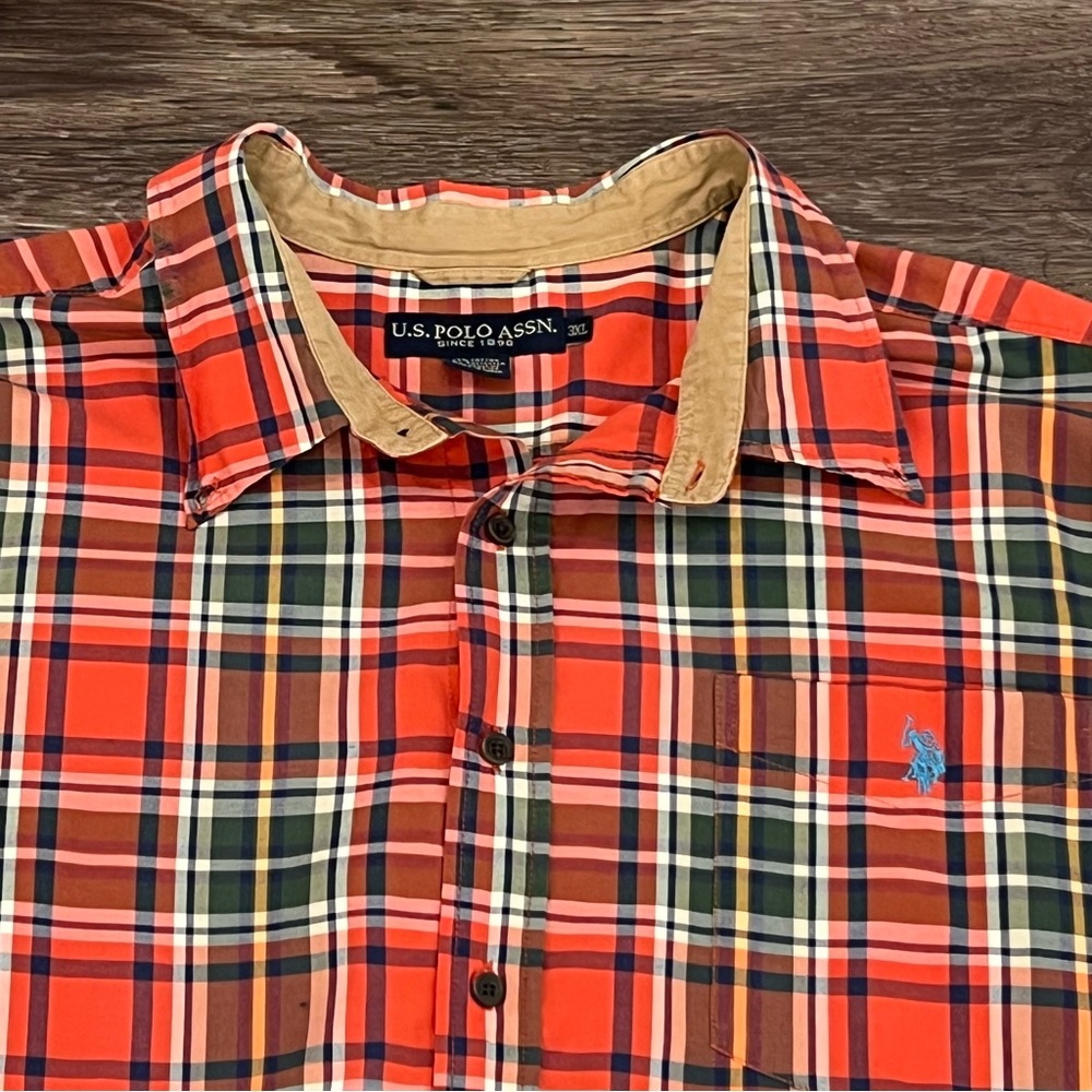 U.S. Polo Assn Long Sleeve Plaid 3XL Button Down Shirt
